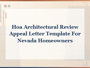 Nevada Hoa Architectural Appeal Letter Template