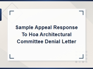 Sample Appeal Response to Hoa Denial Letter