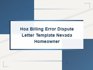 Nevada Hoa Billing Error Dispute Letter Template