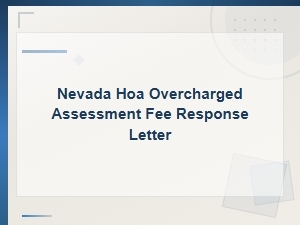 Responding to an Overcharged Hoa Assessment in Nevada