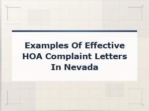 Nevada Hoa Board Misconduct Complaint Letter Examples