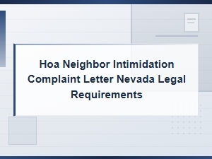 Nevada Hoa Neighbor Intimidation Complaint Guide