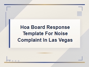 Hoa Board Response Template for Noise Complaints in Las Vegas