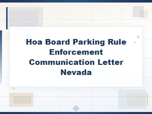 Nevada Hoa Board Parking Violation Enforcement Letter Guide