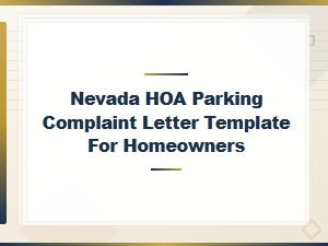 Nevada Hoa Parking Complaint Letter Template
