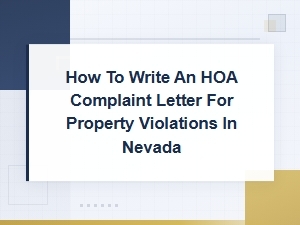 Nevada Hoa Property Violation Complaint Letter Guide