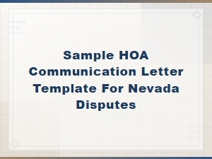 Nevada Hoa Dispute Letter Template for Property Violations