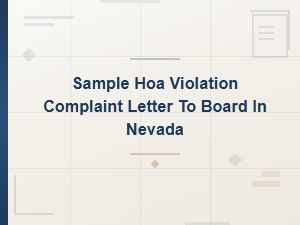 Hoa Violation Complaint Letter to Board in Nevada