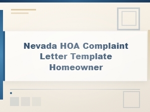 Nevada Hoa Complaint Letter Template for Homeowners