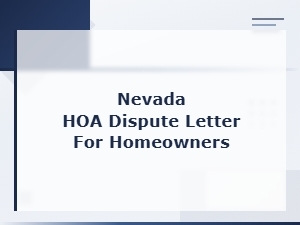 Nevada Hoa Dispute Letter Template for Homeowners